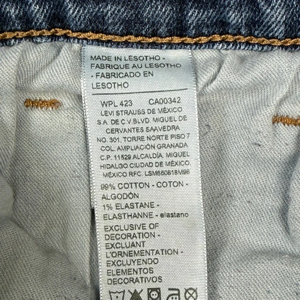 Levi Strauss Signature Relaxed Straight Fit Jeans Mens 33x30 Blue Stretch Denim